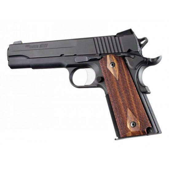 Hogue Grips Exotic Hardwood 1911 Checkered Hardwood