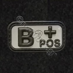 B +, Αυτοκόλλητο Σήμα από PVC (Γκρι-Μαύρο)